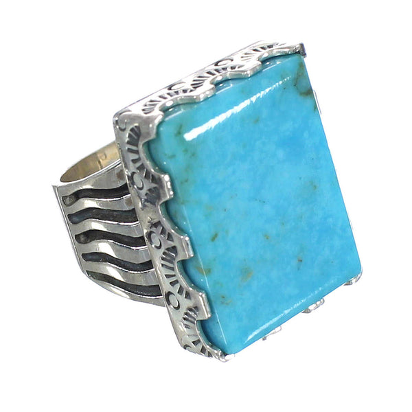 Sterling Silver And Turquoise Southwestern Ring Size 7-1/2 WX62150